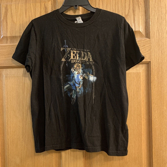 The Legend Of Zelda Other - Nintendo The Legend of ZELDA Breath of the Wild Black T-shirt Size YOUTH XL
